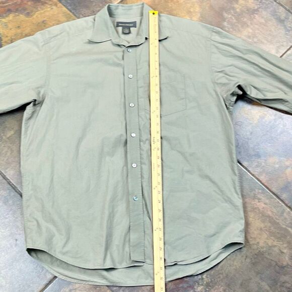 Banana Republic Long Sleeve 100% Cotton Green Button Down Dress Shirt Large - Picture 3 of 9